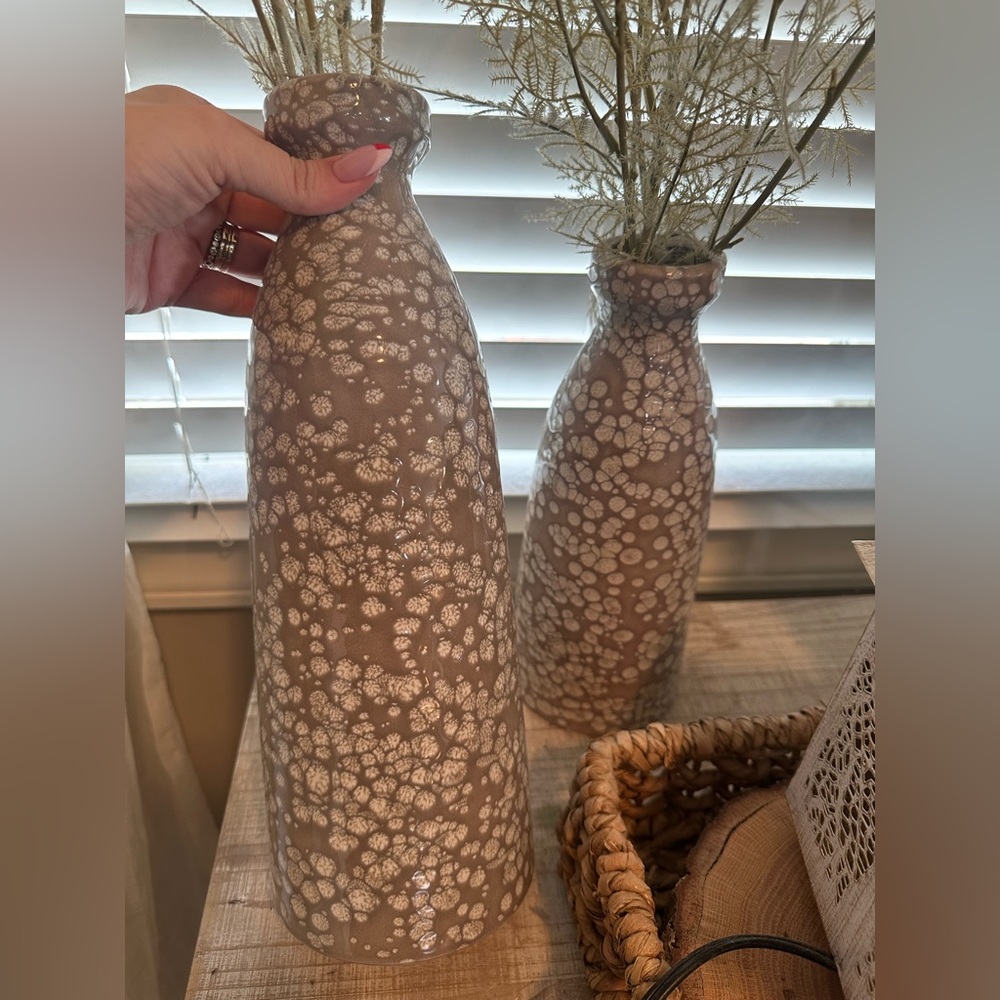 Large and medium speckled vases from boutique*Like BRAND NEW*